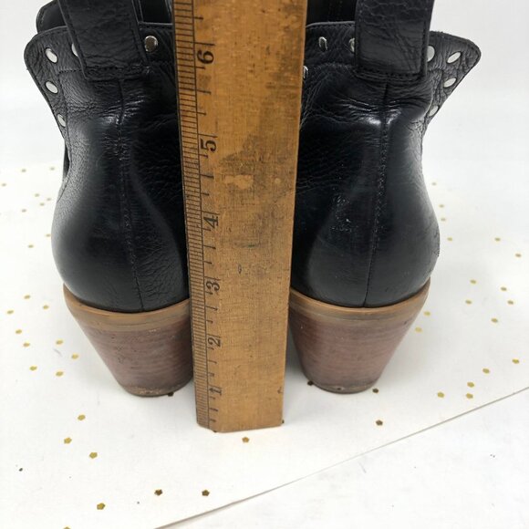 Rebecca Minkoff Black Leather Studded Ankle Boots - Picture 6 of 9